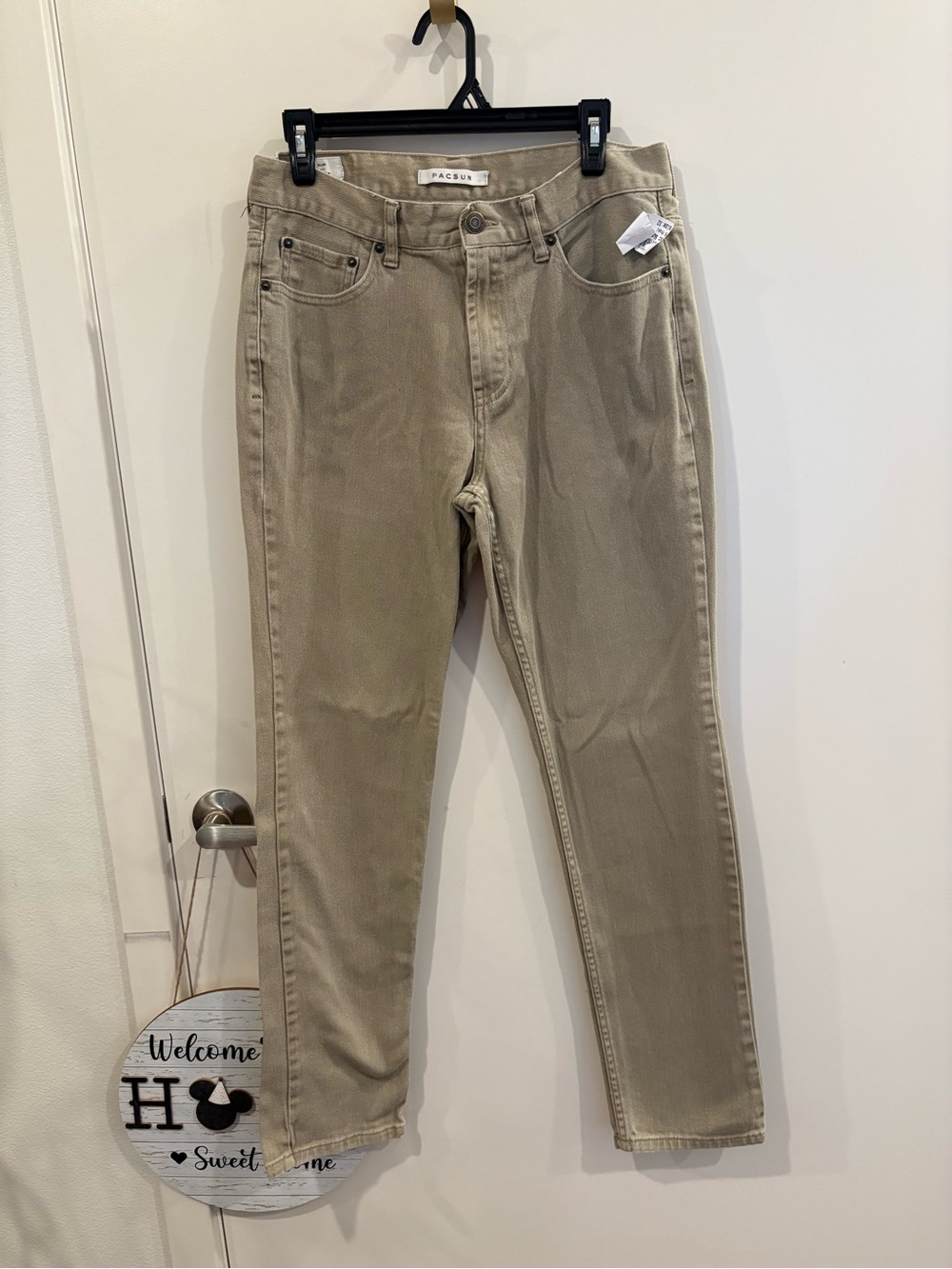 PacSun Men’s Slim Straight Jeans in Beige